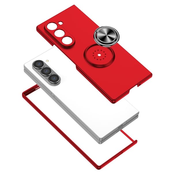 Mobilskal till Galaxy Z Fold7 5G Rotatable Ring Kickstand - Röd Röd