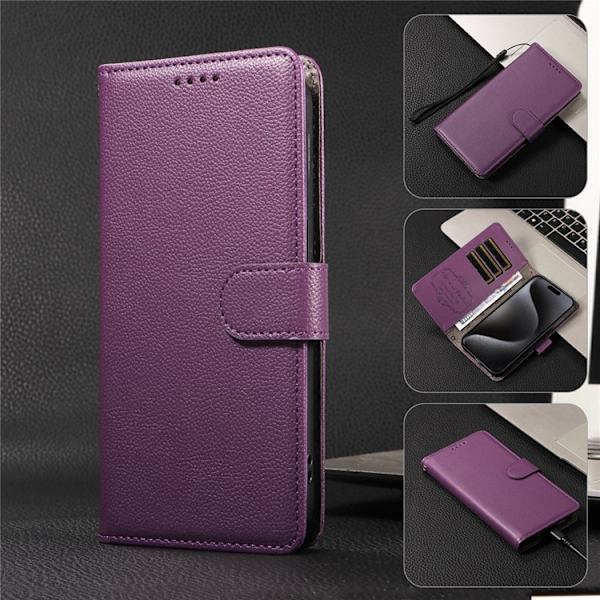 iPhone 17 Pro Max Plånboksfodral RFID Blocking med Handledsrem Lila