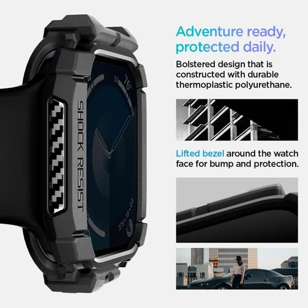 Spigen Apple Watch 42mm Series 10 Etui Robust Armour - Sort