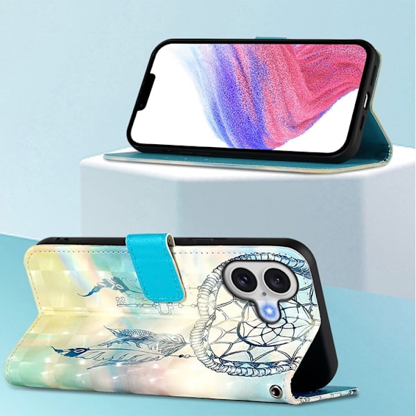 iPhone 17 Plånboksfodral Printing Pattern Med Strap Flerfärgad