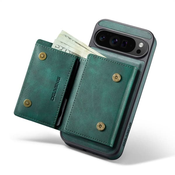 DG.MING M6 Series Konstläder Plånboksfodral för Google Pixel 10 Pro XL - Grön
