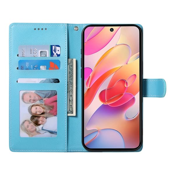 Galaxy A17/A26 Plånboksfodral Litchi Konstläder Magnetic - Blå Blå