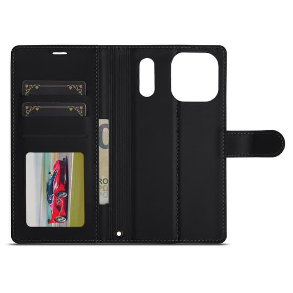 LC.IMEEKE L2 Series iPhone 17 Pro Plånboksfodral Konstläder - Svart