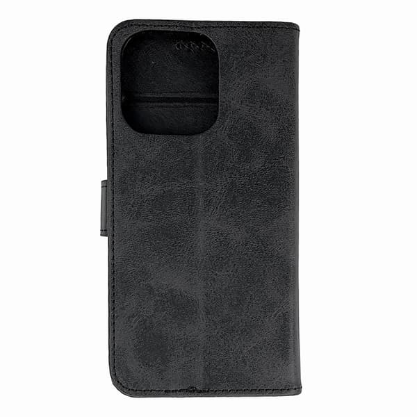 iPhone 16 Pro Plånboksfodral Läder - Svart Svart