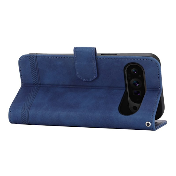 DIERFENG DF-03 Flip Plånboksfodral Google Pixel 9 Pro XL - Äkta läder - Blå