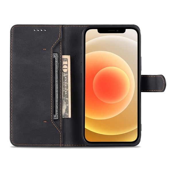 AZNS iPhone 14 Plus Plånboksfodral i Konstläder - Svart