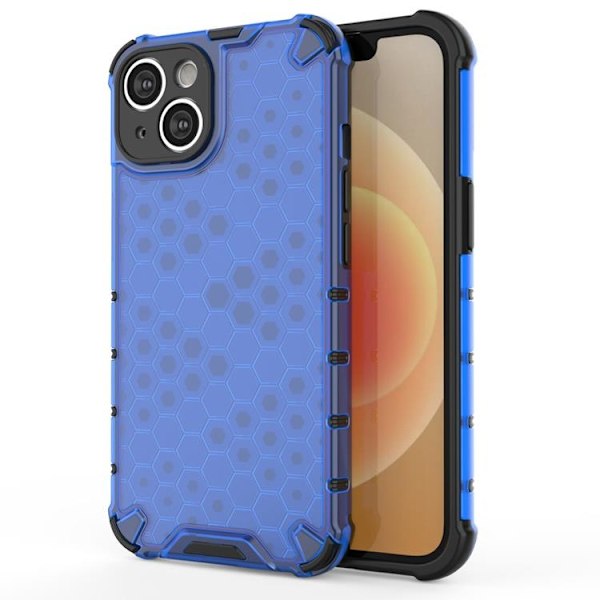 iPhone 14 Skal Honeycomb Armored Hybrid - Blå