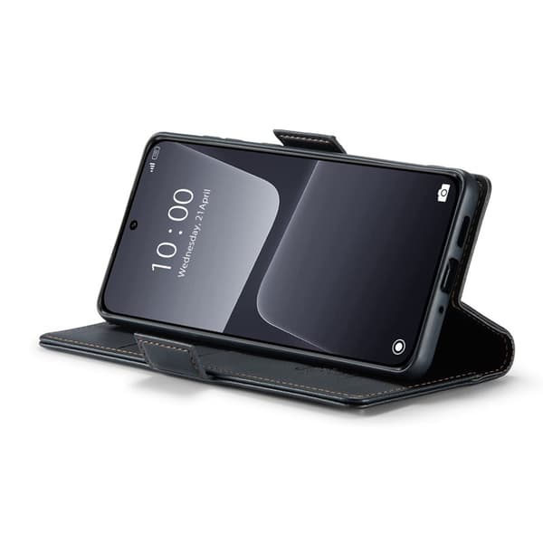 CASEME Xiaomi 13 Plånboksfodral Konstläder RFID-Skydd 3 Kort Svart