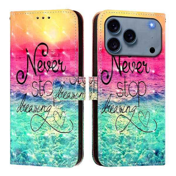 iPhone 17 Pro Plånboksfodral Printing Pattern Med Strap Flerfärgad