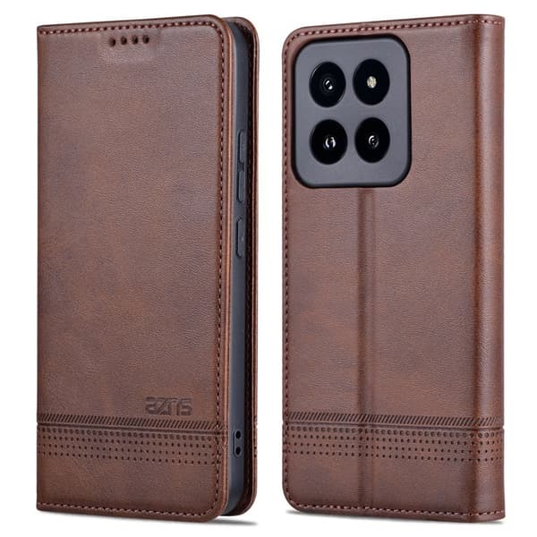 AZNS Xiaomi 14 Pro Plånboksfodral Magnetisk - Konstläder - Brun