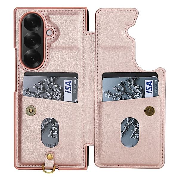 Galaxy Z Fold7 Plånboksfodral Med 2 Remmar - Rosa Rosa