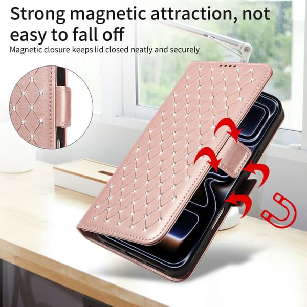 Plånboksfodral för Samsung Galaxy S26 Plus Konstläder - Roséguld