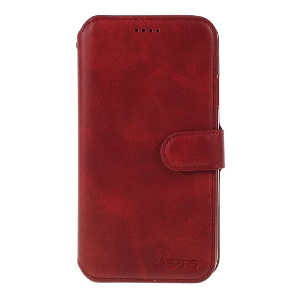 AZNS Leather Stand Konstläder Plånboksfodral för iPhone 11 6.1 tum - Röd