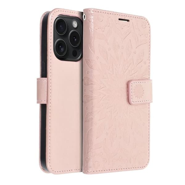 iPhone 15 Pro Pung Etui Mezzo Mandala - Rosa Guld Roséguld