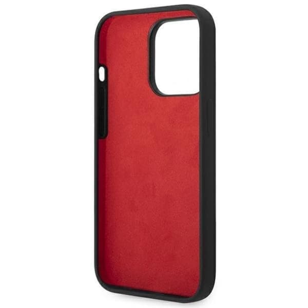 Ferrari iPhone 14 Pro Cover Silikone Metal Logo - Sort Black