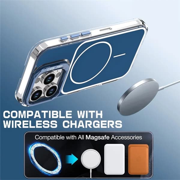 Mobilskal till iPhone 16 Pro Max MagSafe Lens Kickstand med Handrem - Blå Blå
