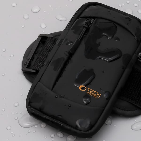 Tech-Protect Universal Sport Armbånd M6 - Sort/Orange Svart