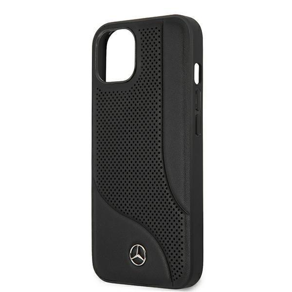 Mercedes Case iPhone 13 Mini nahkainen rei'itetty alue - musta Black