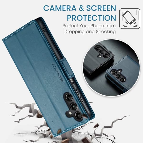 CASEME Plånboksfodral Konstläder för Samsung Galaxy A14 5G - Blå