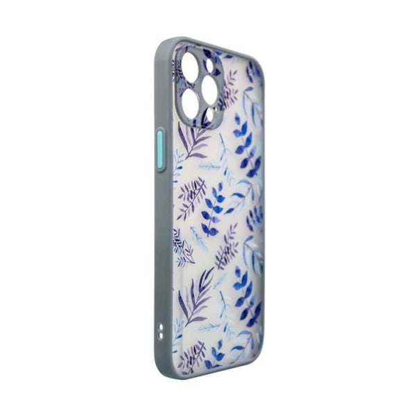 iPhone 12 Pro Skal Design Floral - Mörkblå