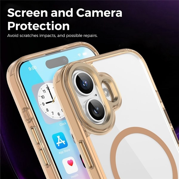 Mobilskal till iPhone 17 MagSafe TPU+PC Transparent - Guld Guld
