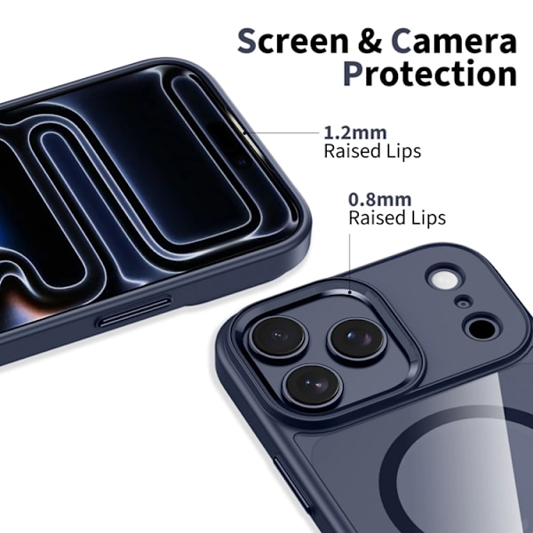 Tech-Protect Mobilskal till iPhone 17 Pro Max Magsafe Matte - Mörkblå/Clear Blå