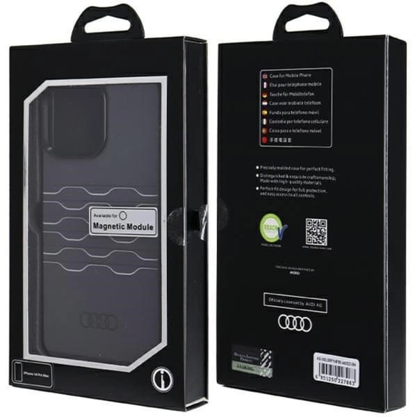 Audi iPhone 14 Pro Max -puhelinkotelo Magsafe IML - Musta Black