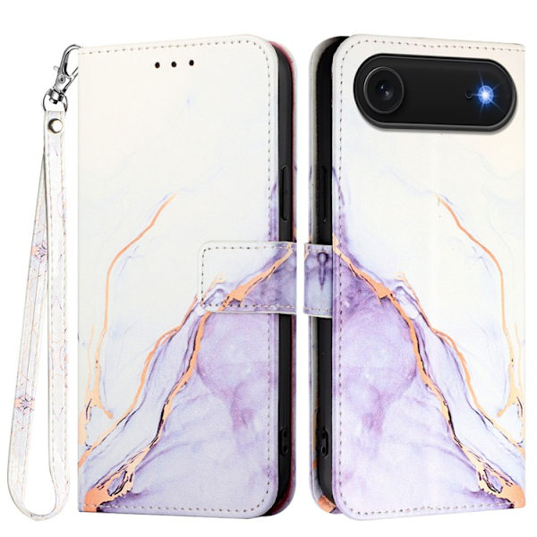 iPhone Air Plånboksfodral Marble Pattern med Rem LS006 Lila