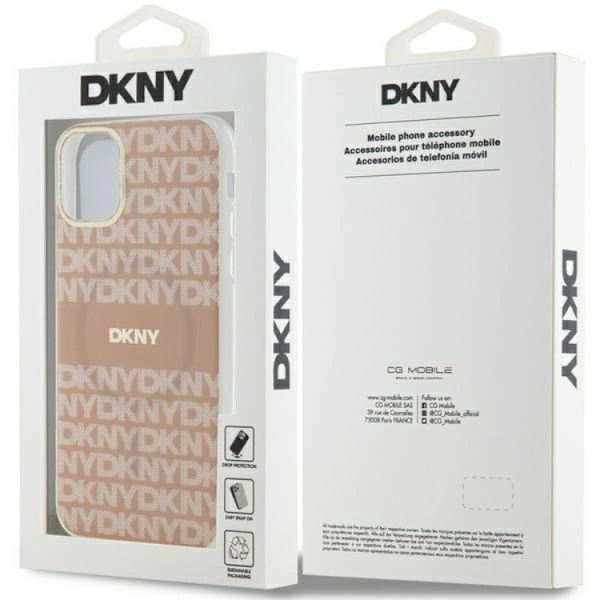 DKNY iPhone 11/XR Mobilskal Magsafe IML Mono & Stripe - Rosa