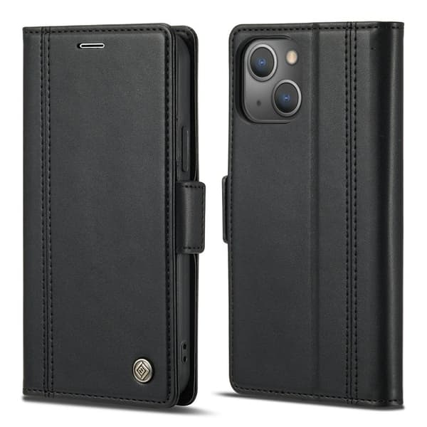LC.IMEEKE iPhone 14 Plånboksfodral i Konstläder - Svart