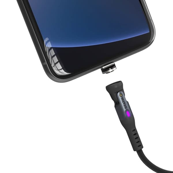 STATIK Kabel 360 Pro Magnetisk Spets USB-C/Lightning/MicroUSB Svart 1m