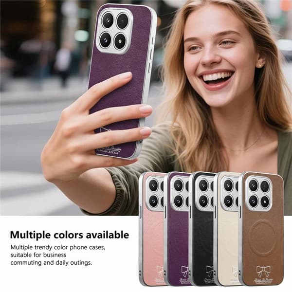 Mobilskal för Xiaomi 17 Magnetisk PU-läder Butterfly Bow Pattern Lila