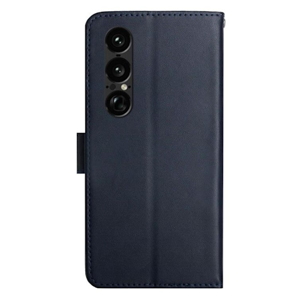 Sony Xperia 1 VII Plånboksfodral Äkta läder - Blå Blå