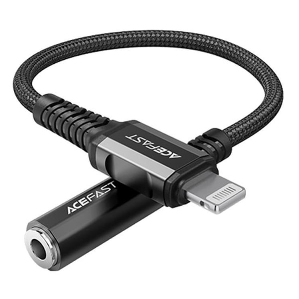 Acefast MFI Lightning Audio Kabel 3,5 mm Minijack 18 cm - Sort
