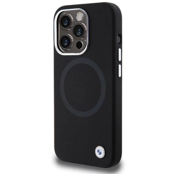 BMW iPhone 15 Pro Max -puhelinkotelo Magsafe Signature Liquid Silikon Black
