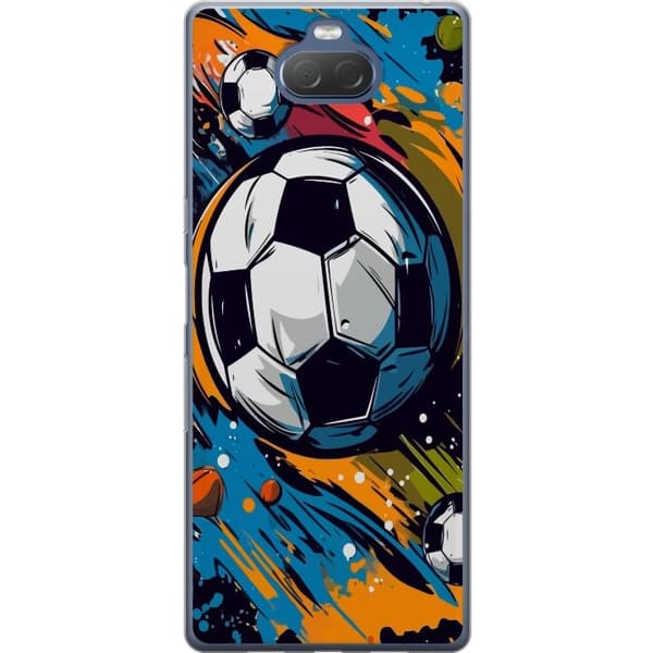 Telefontaske til Sony Xperia 10 Plus med fodbolde