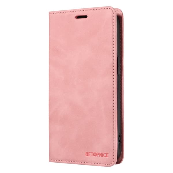 BETOPNICE 003 Samsung Galaxy S25 Edge Plånboksfodral Konstläder - Rosa
