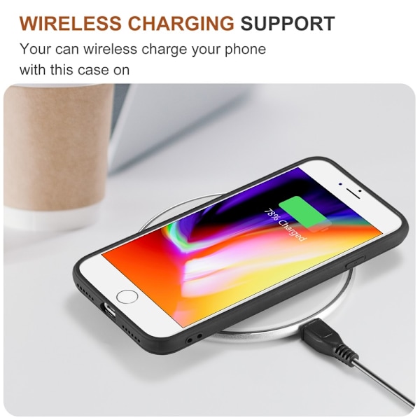 iPhone 7/8/SE 2020 Skal DG.MING Magnetic Tri-fold Wallet Med Kickstand - Svart Svart