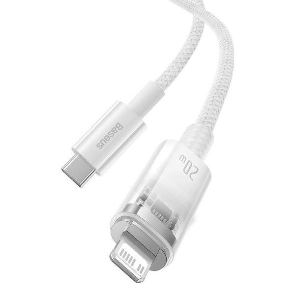 Baseus USB-C till lightning kabel 20W 2m Explorer - Vit