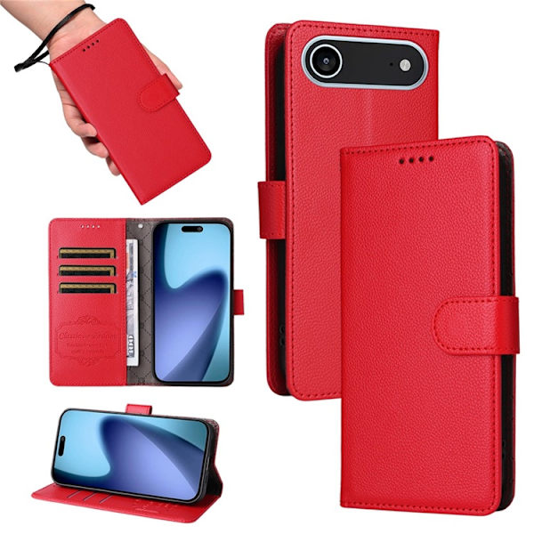 iPhone Air Plånboksfodral RFID Blocking med Handledsrem Röd