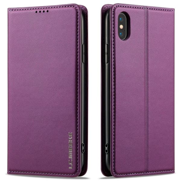 LC.IMEEKE L1 Series iPhone XS/X Plånboksfodral Konstläder - Lila