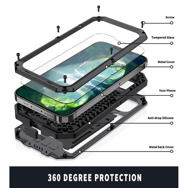 R-JUST Slide Camera Cover Mobilskal till iPhone 13 Shockproof Svart