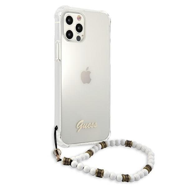 Guess iPhone 12 Pro Max Etui Hvid Perle - Gennemsigtig White