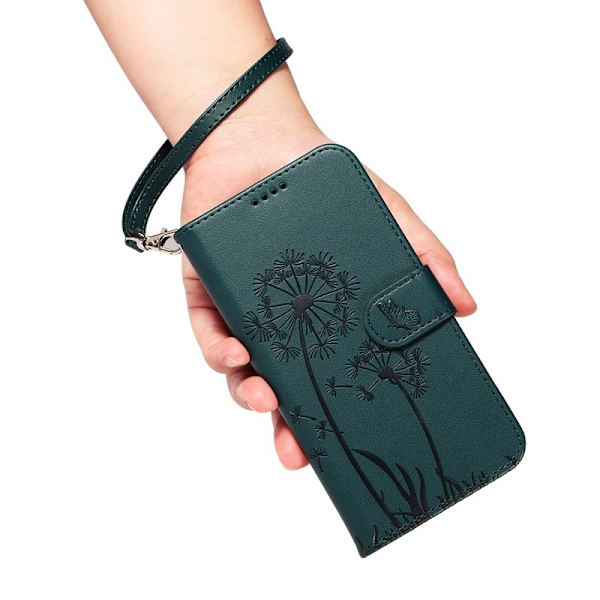 Samsung Galaxy S26+ Plånboksfodral Konstläder Med Rem Maskrostryck - Blå