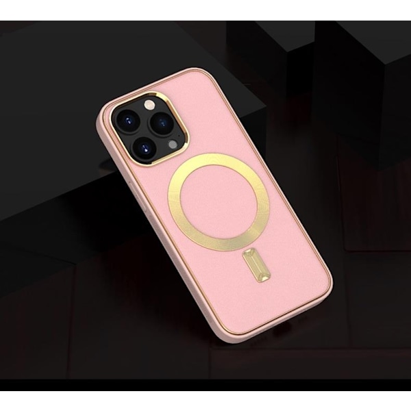 BOOM iPhone 14 Plus Magsafe Läderskal  - Rosa