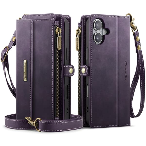 CASEME iPhone 17 Plånboksfodral Zipper RFID C39 Lila