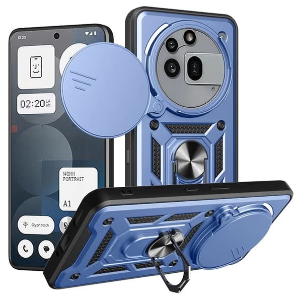 Mobilskal till Nothing Phone (3a) Pro Slide Kamera Kickstand - Blå Blå