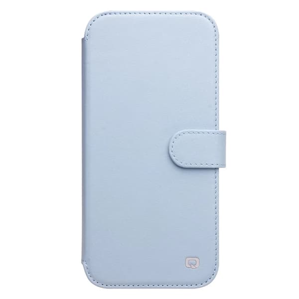 QIALINO iPhone 13 Plånboksfodral Äkta Läder Cowhide - Blå