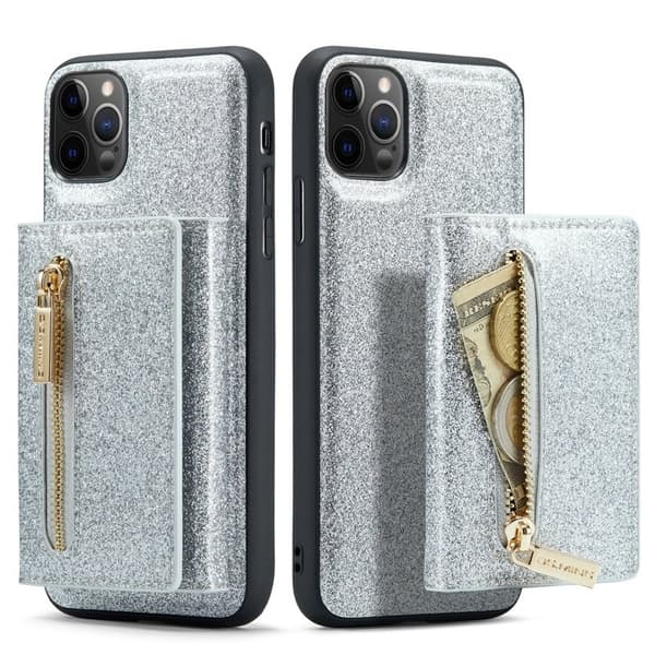 DG.MING M3 Series Mobilskal till iPhone 11 Pro Glitter KonstLäder Silver