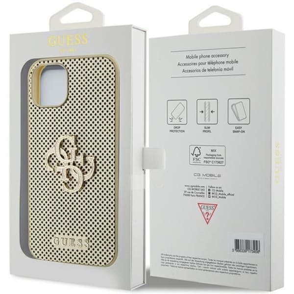 Guess Mobilskal till iPhone 15 Perforated Glitter - Guld Guld